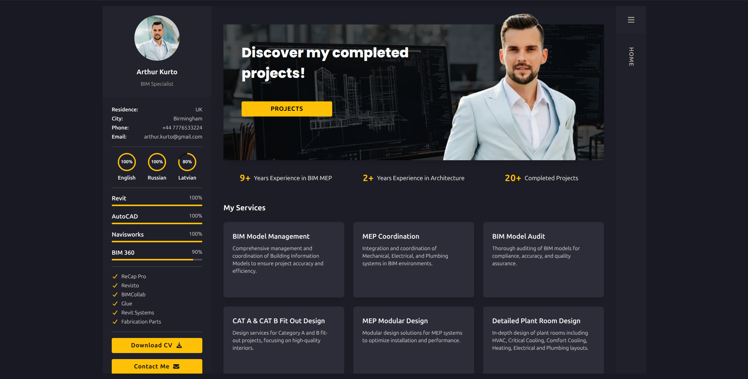 Arthur Portfolio Screenshot